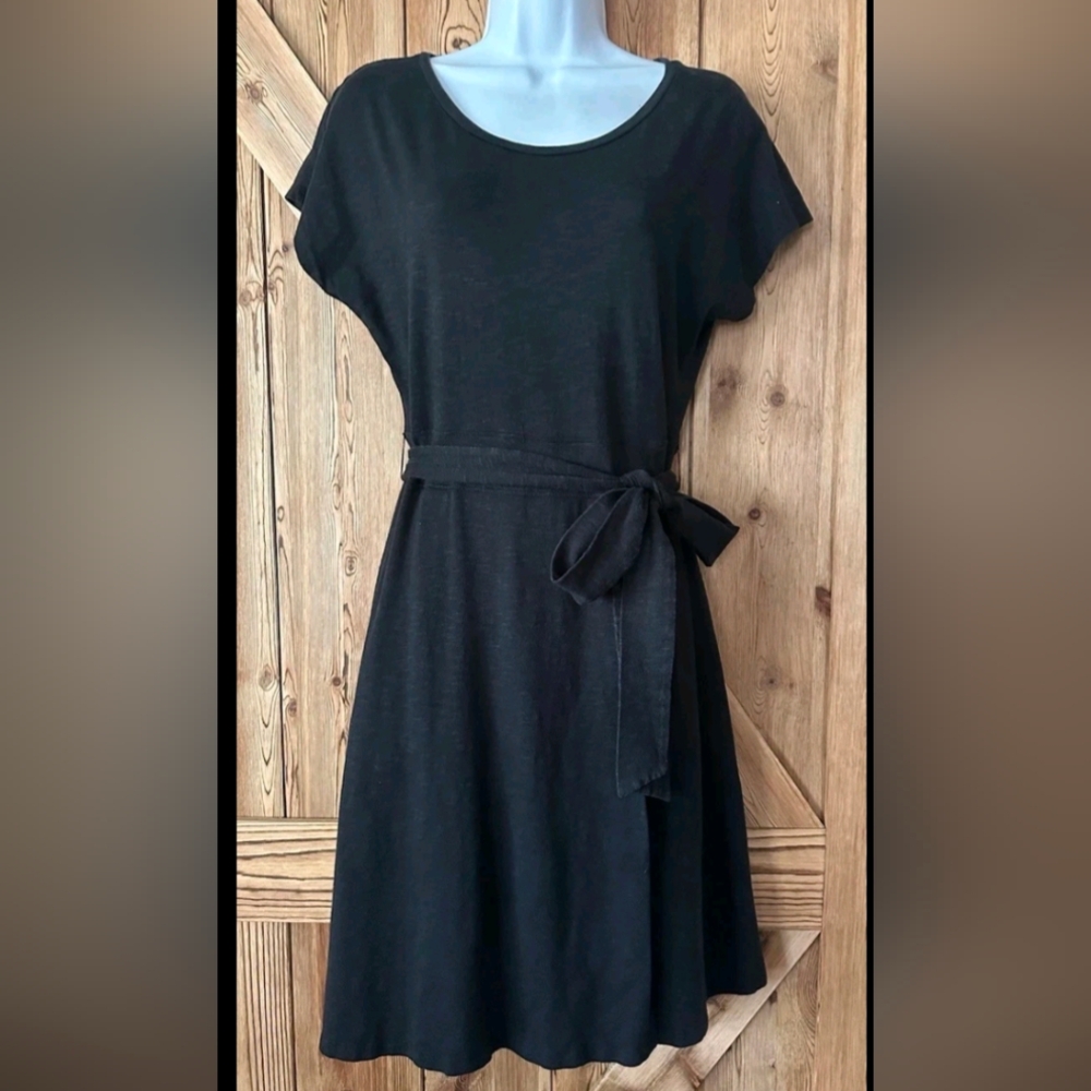TOAD&CO Cue Wrap Short Sleeve Dress Black Womens Size Medium